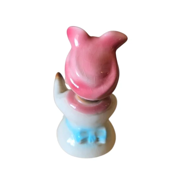 Vintage Early Americana Ceramic Pie Bird Lady Figurine 5 Inch Collectable - Picture 4 of 5